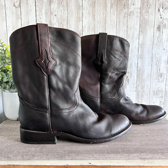 Resistol Men’s Cowboy Leather Boots Size 10 - Picture 1 of 5